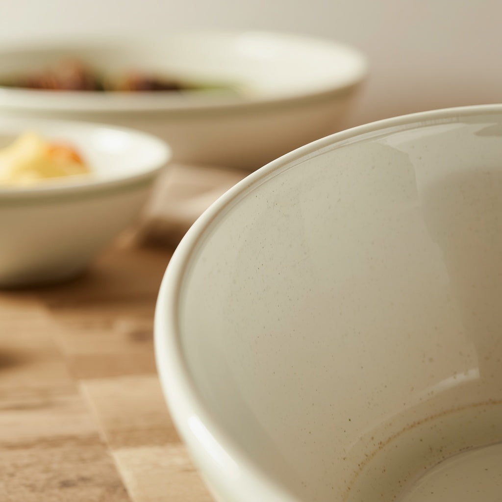Tablevoro Tablevoro 6-Piece Ceramic Pasta & Soup Bowl Set, Ivory Speckled - product image 4