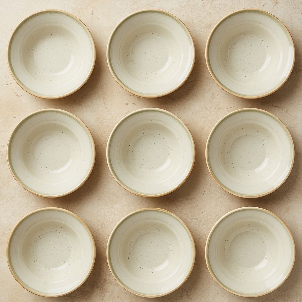 Tablevoro Tablevoro 6-Piece Ceramic Pasta & Soup Bowl Set, Ivory Speckled - product image 5