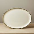 Tablevoro Tablevoro Large Oval Ceramic Serving Platter, Ivory & Sage - product image 1
